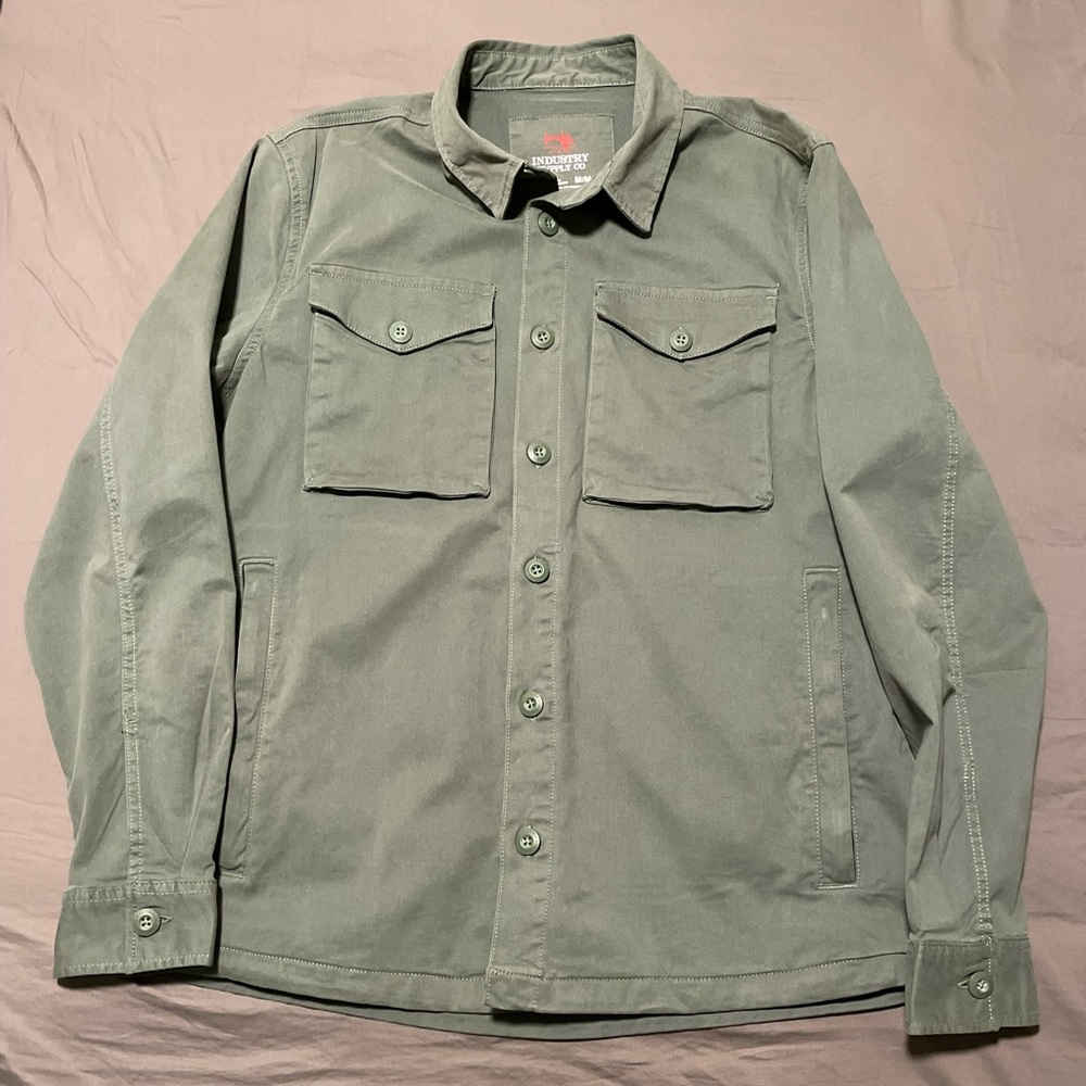 Green Military Jacket Men's Medium Industry Supply Co Shirt Jacket Shacket Olive